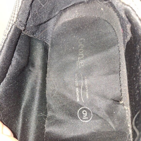 George Umber Plaid Knit Sneakers - Side Zip & Black Laces - Women's Size 9 - Picture 7 of 10